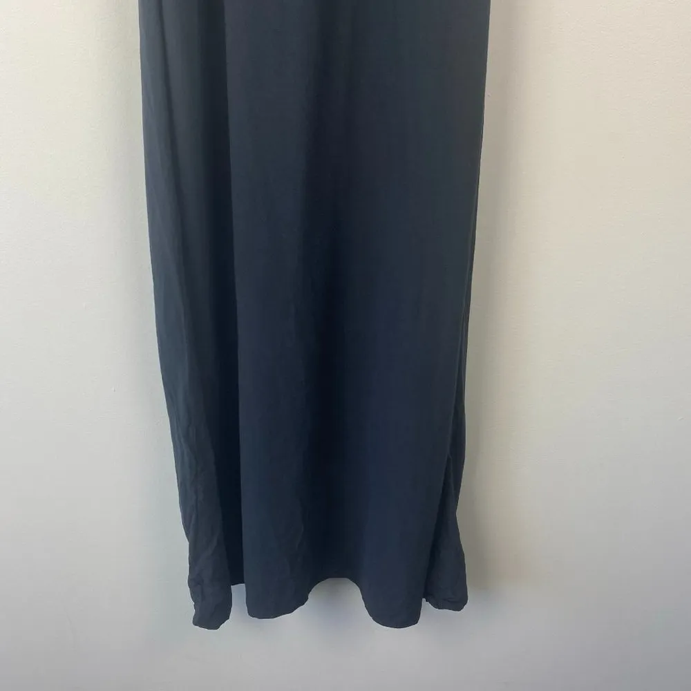 TOPSHOP Blue Gray Grey Keyhole Knotted‎ Midi Dress Linen Blend US 4 - Image 11