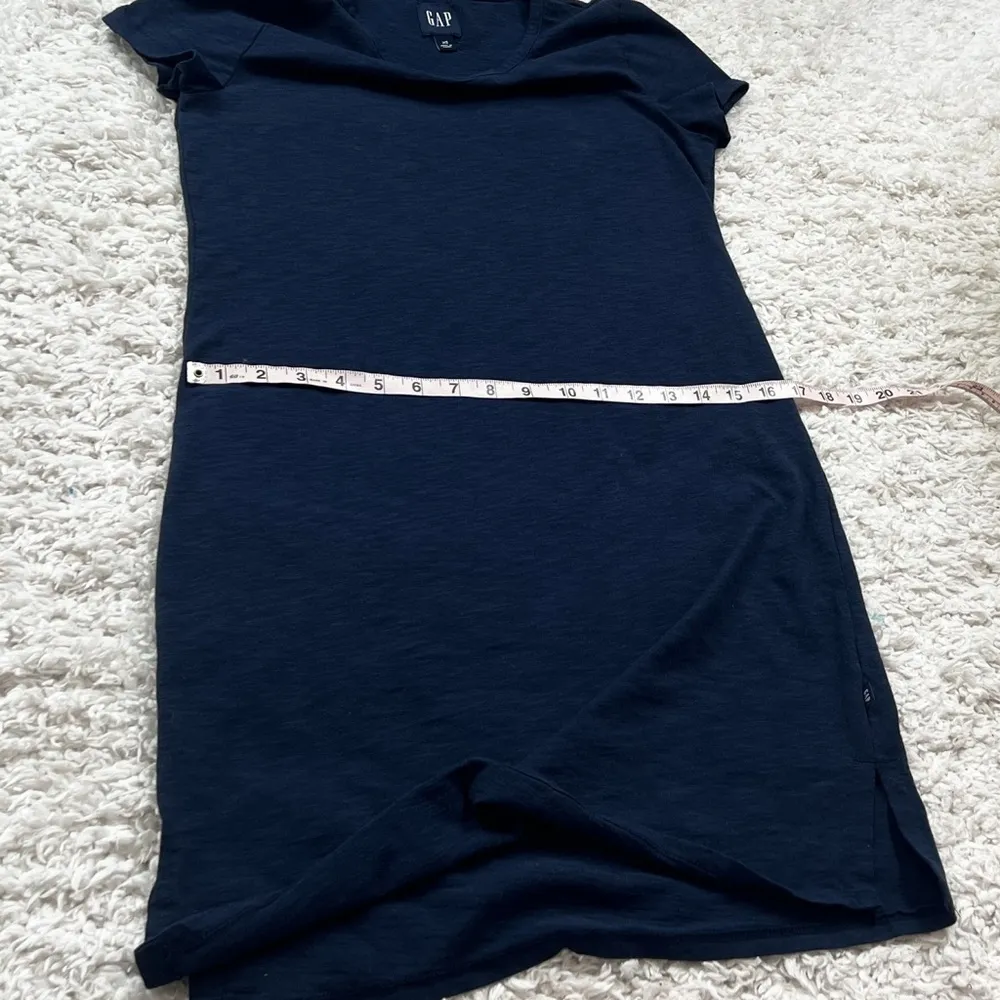 GAP Short Sleeve Pullover Scoop Neck T Shirt Dress Navy Blue Pullover Cotton XS - Image 7