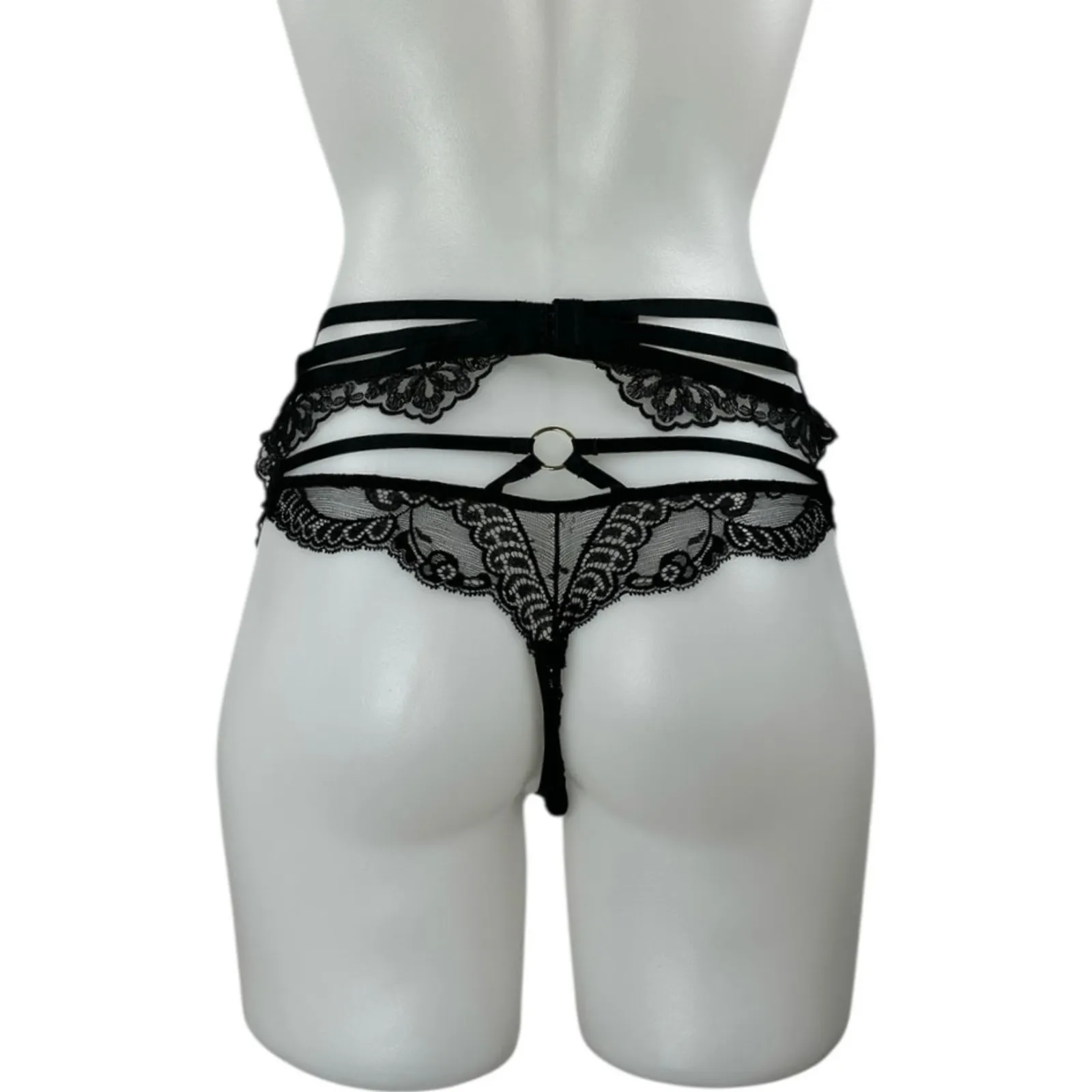 Aubade Women's Black Lace Sheer Corset Garter Belt Waist Cincher Lingerie Size S - Image 2