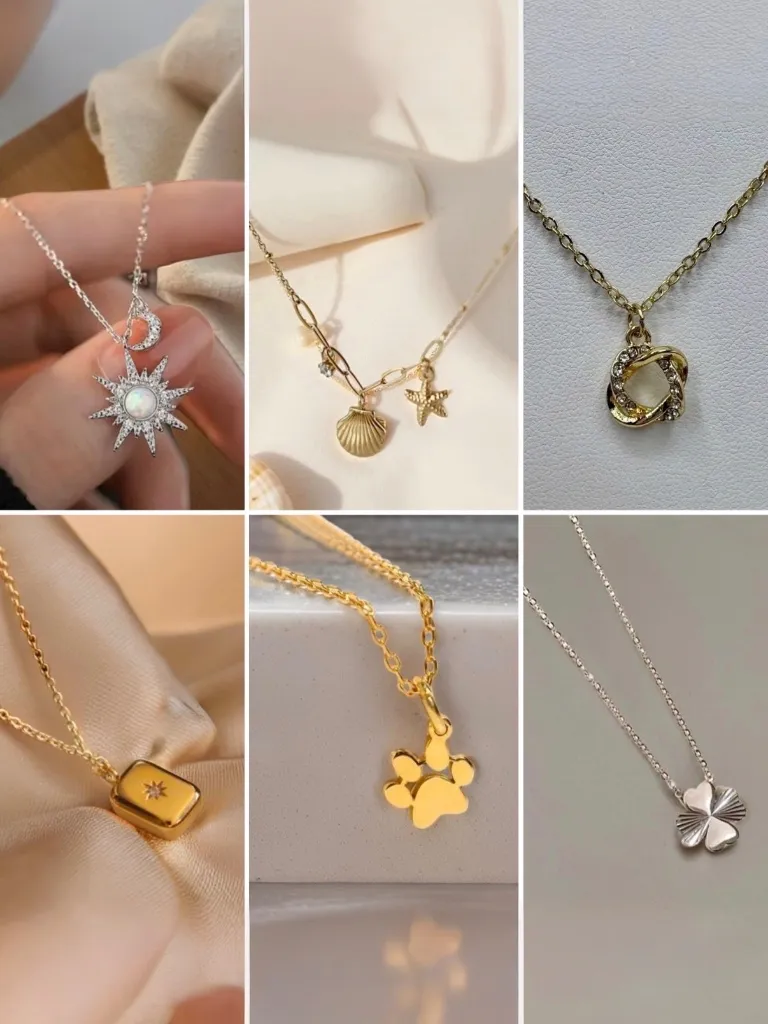 Joy’s Happiness picks Of Fashion Statement Necklaces Whole Sale 6 pieces Gold - Image 7