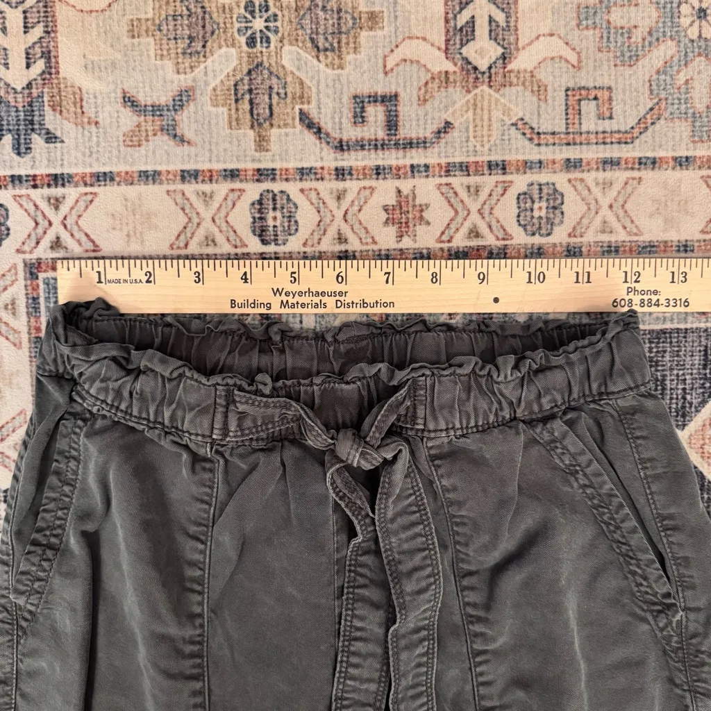 Aerie Pull On High-Waist Cargo Pants Washed Charcoal Gray Women’s Size XS - Image 11