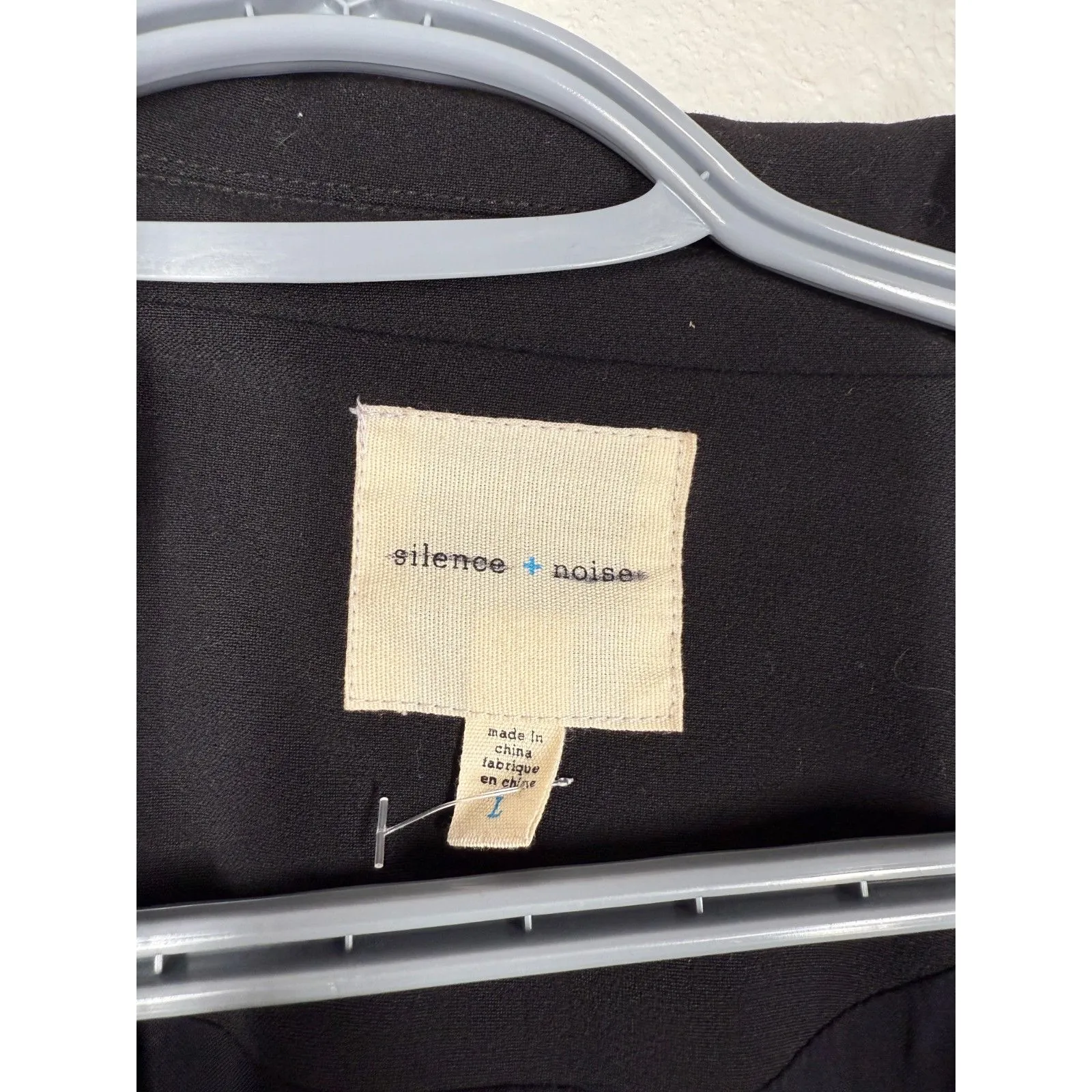 Silence + Noise Womens Black Longline Blazer Jacket Sz L Preppy Academia Classic - Image 6