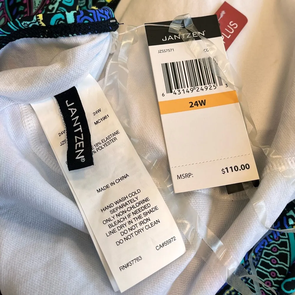 Jantzen Swimsuit Paisley One Piece Cut-Out 24W New - Image 5