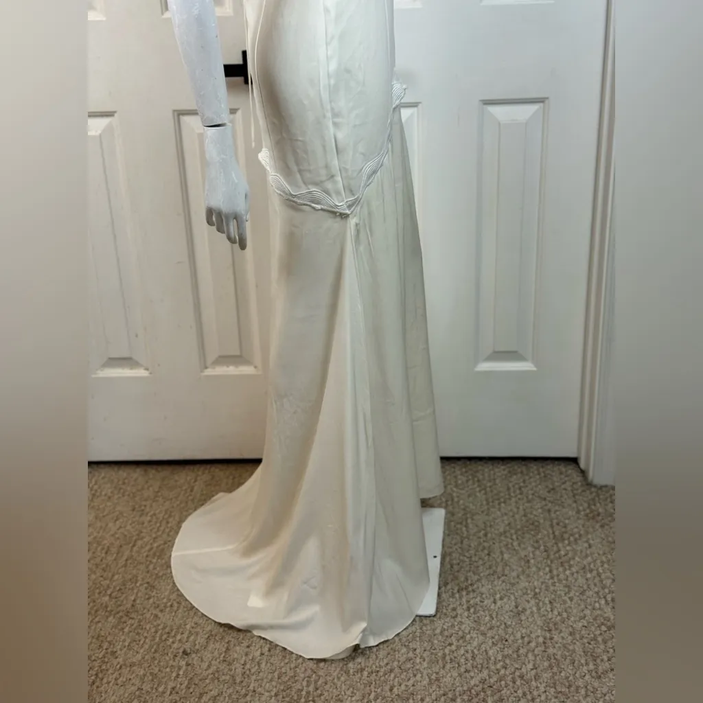 RUE DE SEINE Elegant Cream Sleeveless Dress Size 10 White - Image 7
