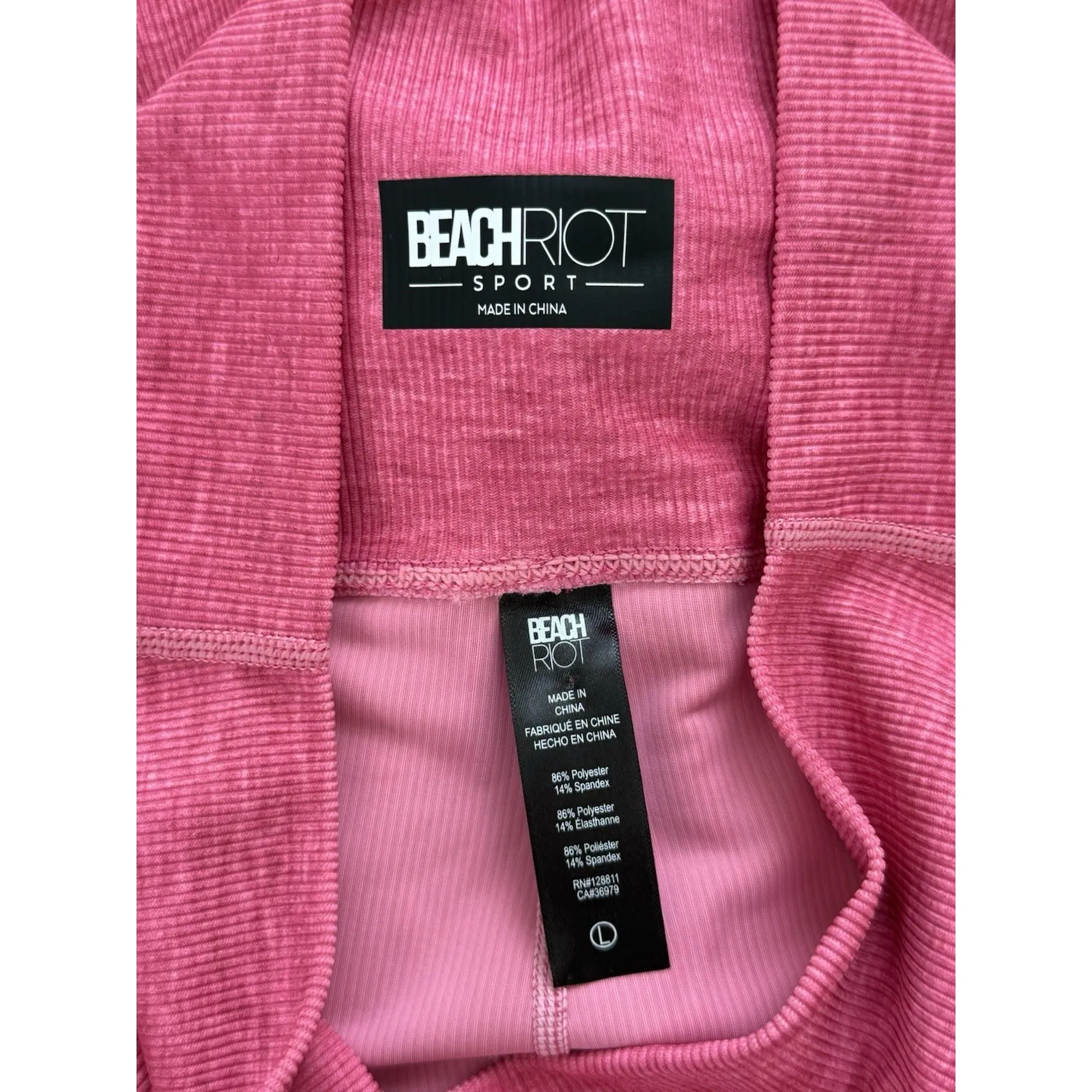 BEACH RIOT Alani Legging Pants Size Large Fandango Pink Flare Split Hem - Image 4