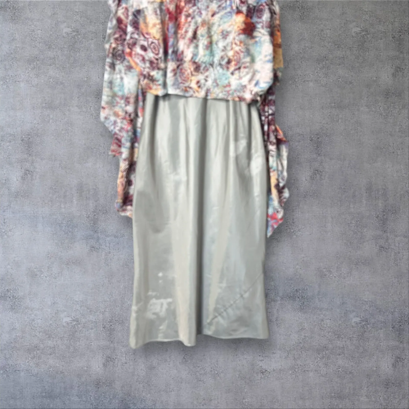 NEW Nine West Maxi Dress Womens 14 Sand Dune Combo Sleeveless Floral Tiered READ - Image 7