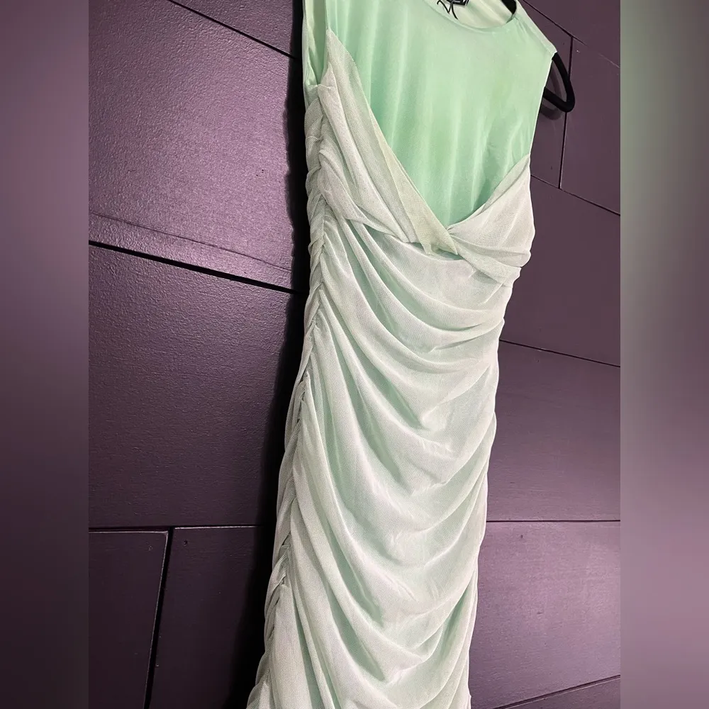 ZARA Green Sheath Tulle Mini Straight Fitted Dress Sleeveless NWT Women’s Sz M - Image 3