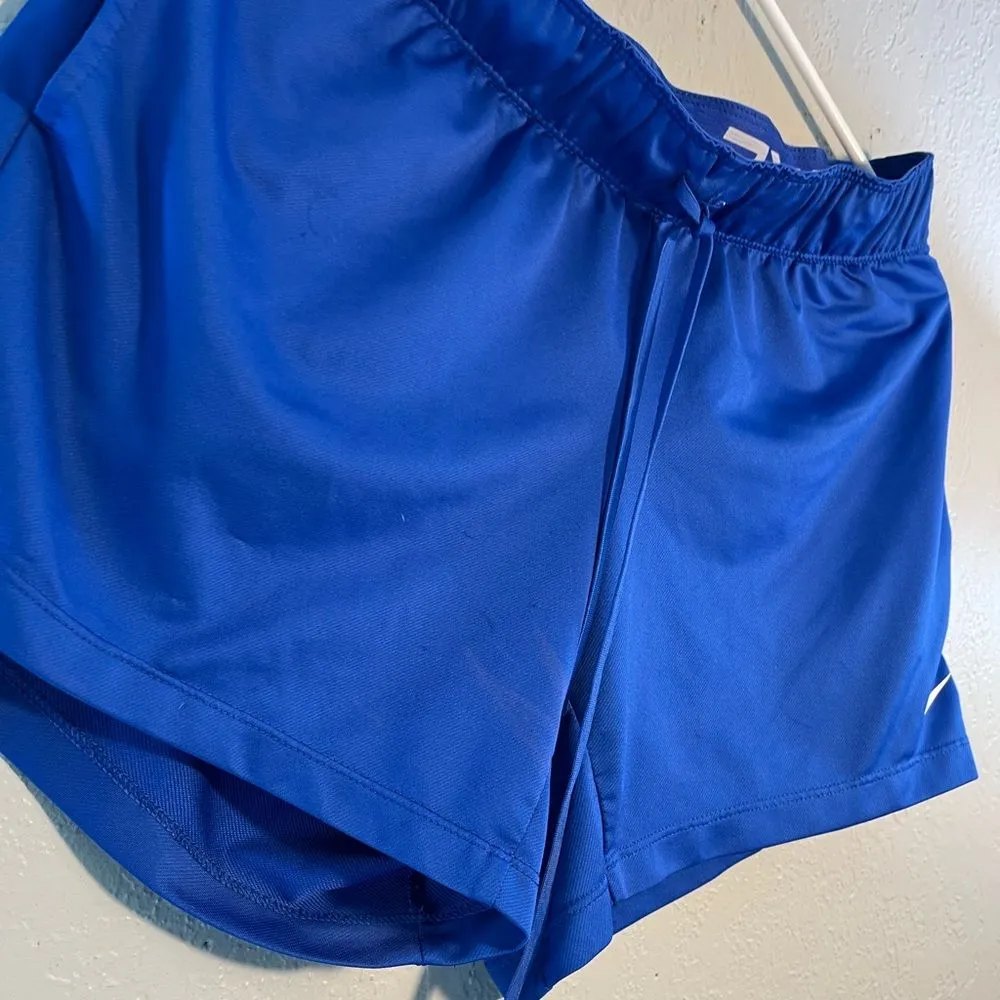 Nike Blue Athletic Shorts with Elastic Waistband Dri-Fit SZ S High-Waist Stretch - Image 3