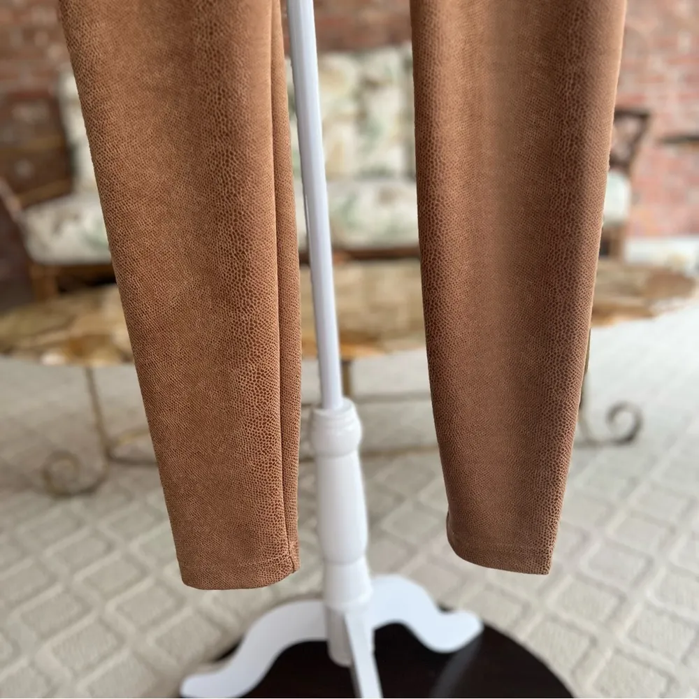 WHBM Runway Legging Pants Snake Foil Print Bronze 4 Chic Ponte Knit - Image 9