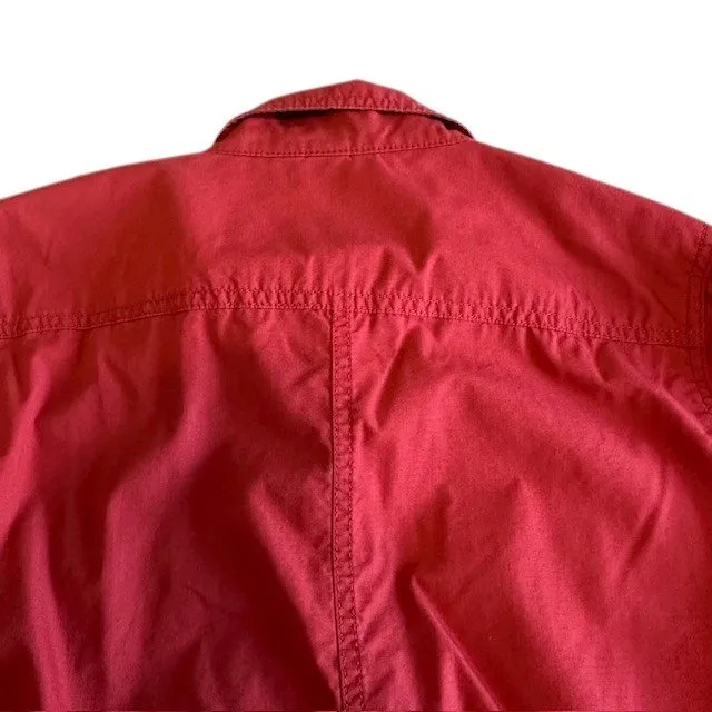 Eddie Bauer Red Cotton Blend‎ Utility Jacket Lightweight Button Up Size M - Image 15