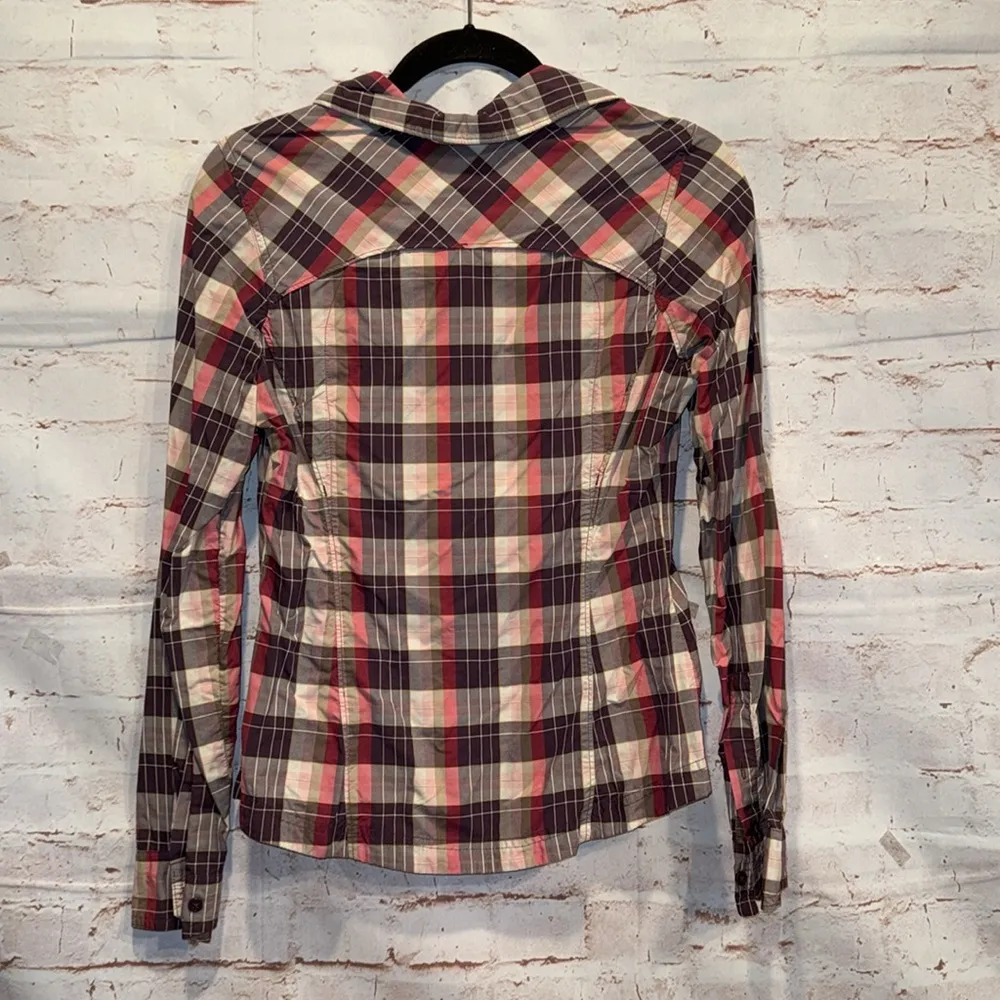 Columbia silver ridge roll tab sleeve button down casual plaid collared neck S - Image 5