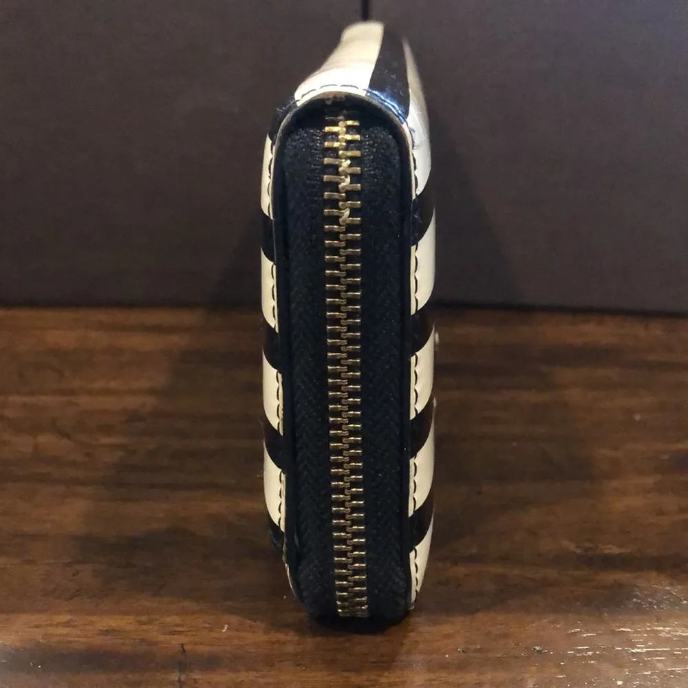 KATE SPADE Wellesley Rachelle Striped Patent Leather Full Zip Continental Wallet - Image 14