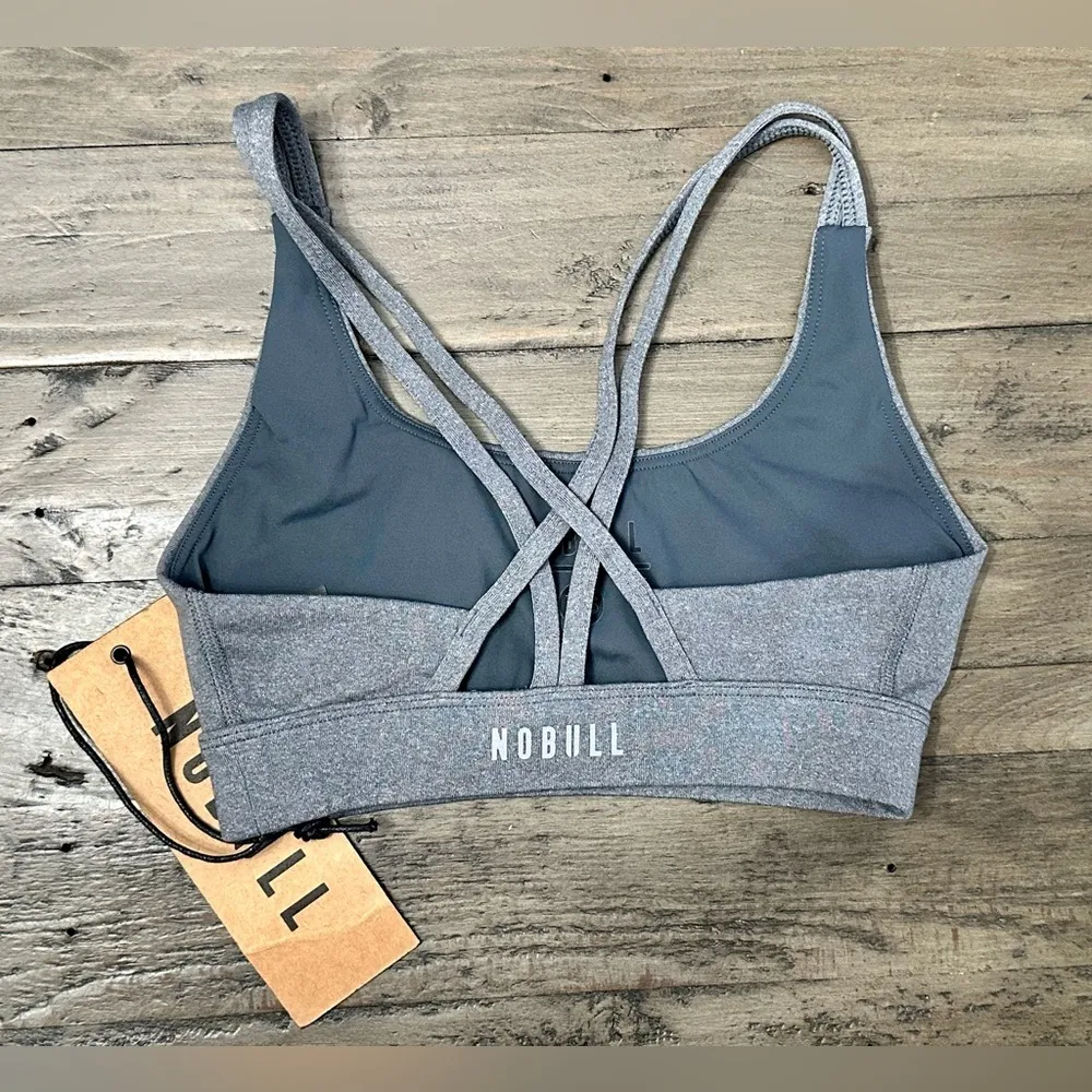 NWT NOBULL Plush Heather Sports Bra - XS - Heather Grey - Image 4