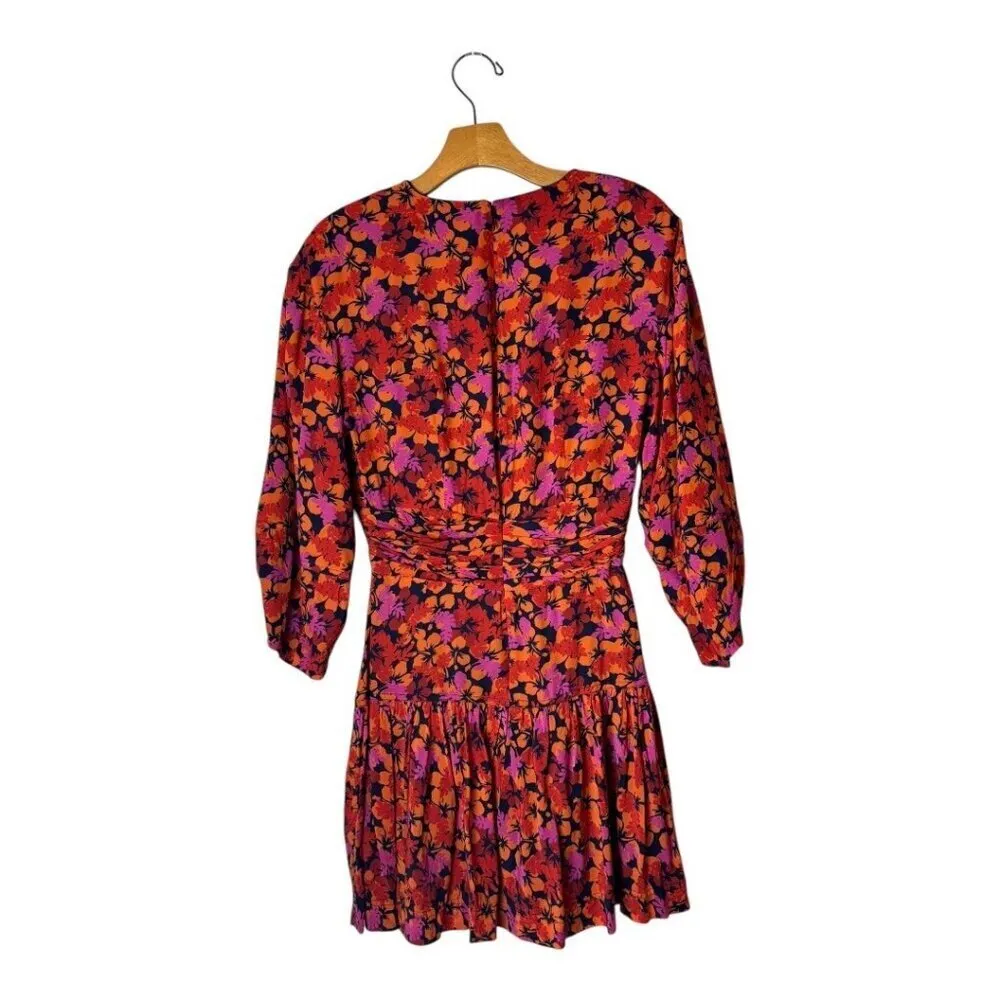 Derek Lam 10 Crosby Dress Women 4 Red Floral Talia Fit And Flare Mini‎ Boho - Image 3