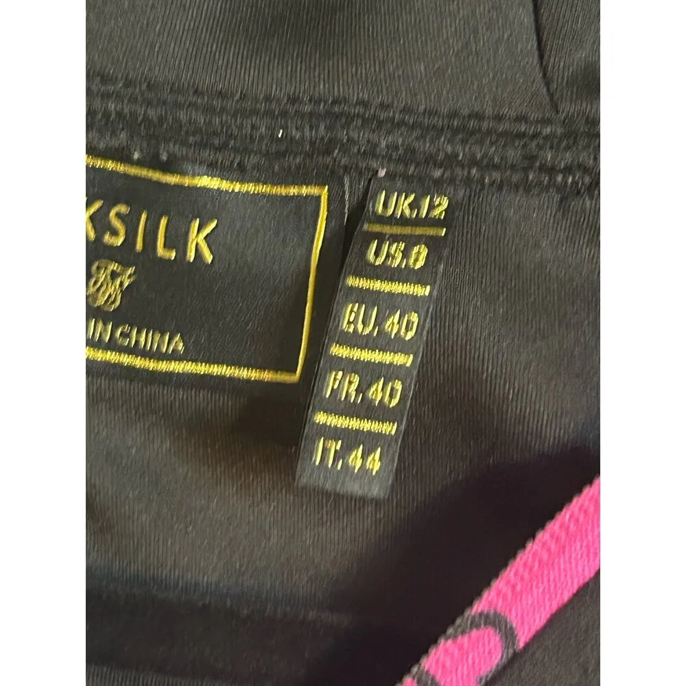 Siksilk 1/4 Hoodie in size Women 8 Black Hot Pink Girly Athleisure - Image 6