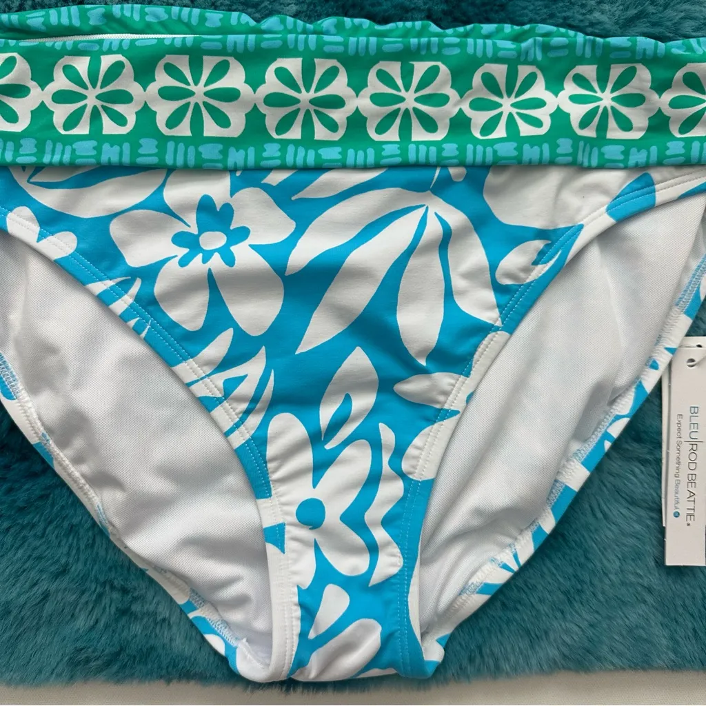 BLEU ROD BEATTIE Fold Over Banded Hipster Bikini Bottom Size 12 - Image 2