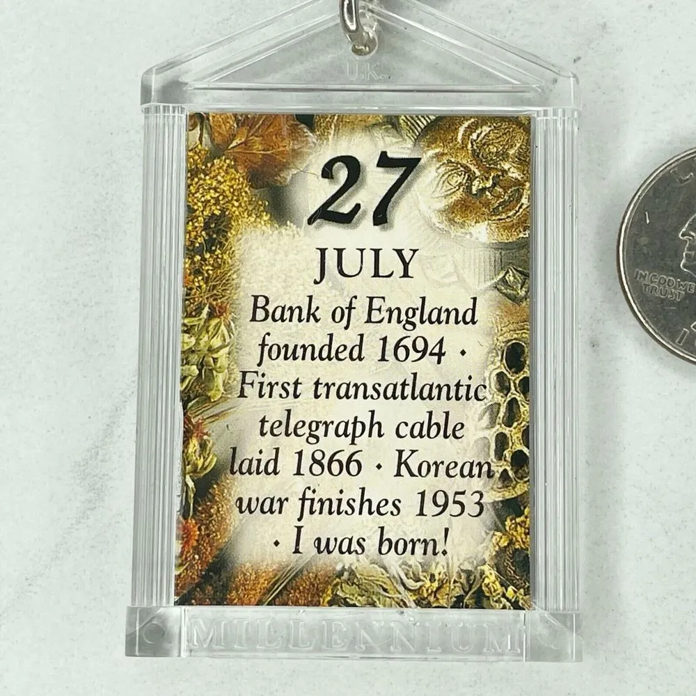 July 27 Birthday History Meaning Double Sided Keychain Keyring - Image 4