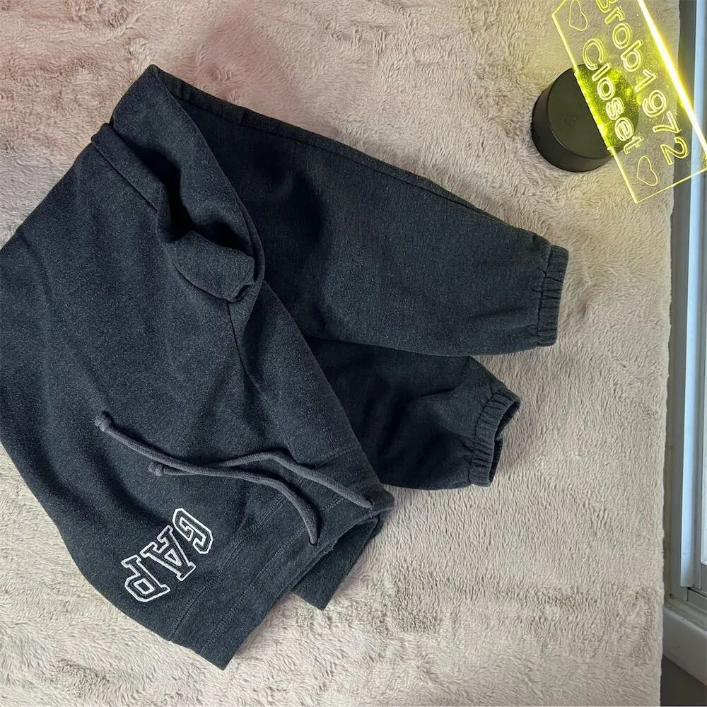 GAP Women's Gray Logo Joggers Pants Size S Elastic Waistband - Image 8