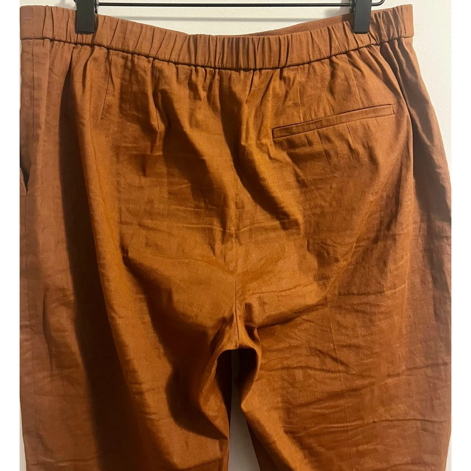 Theory Treeca Linen Blend Crop Pull On Pants Women's sz. 10 - Image 7