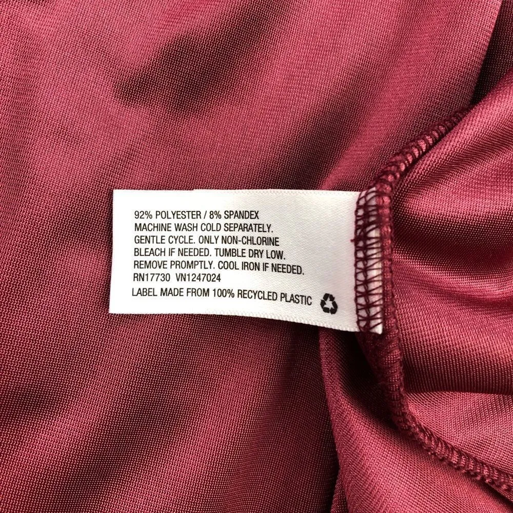 A New Day Red Velvet Twist Front Long Sleeve Dress Size XS - Image 7