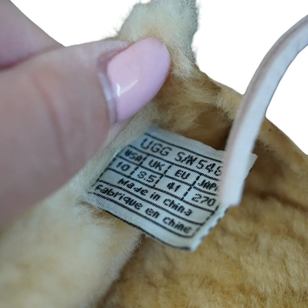 UGG Sheepskin Dakota Moccasin Slippers Womens Size 10 Brown/Pink‎ Slip-On - Image 5