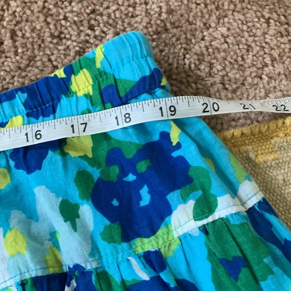 Old Navy Watercolor Floral Cotton Skater Skirt (Sz XL) Blue and Green Floral - Image 9