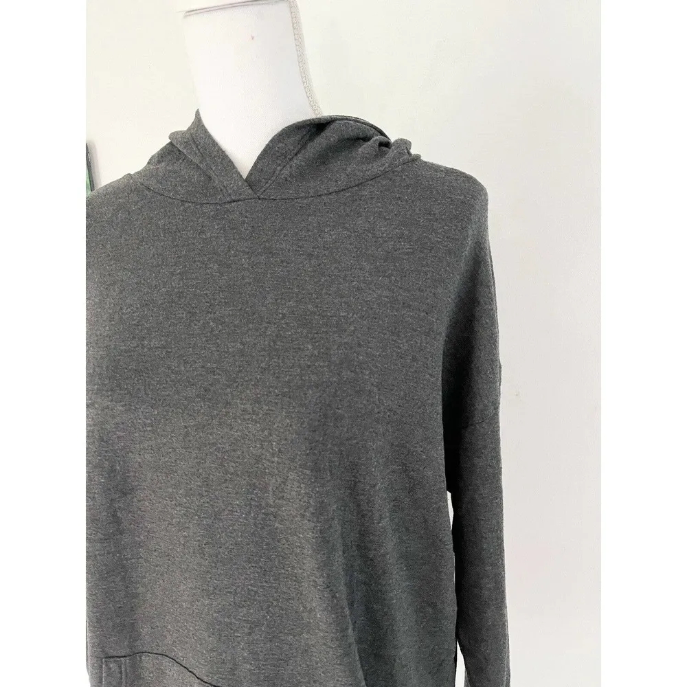 NWT LULUs Dark Gray Boxy Oversized Fleece Lined Lightweight Hoodie Sweatshirt XS - Image 5