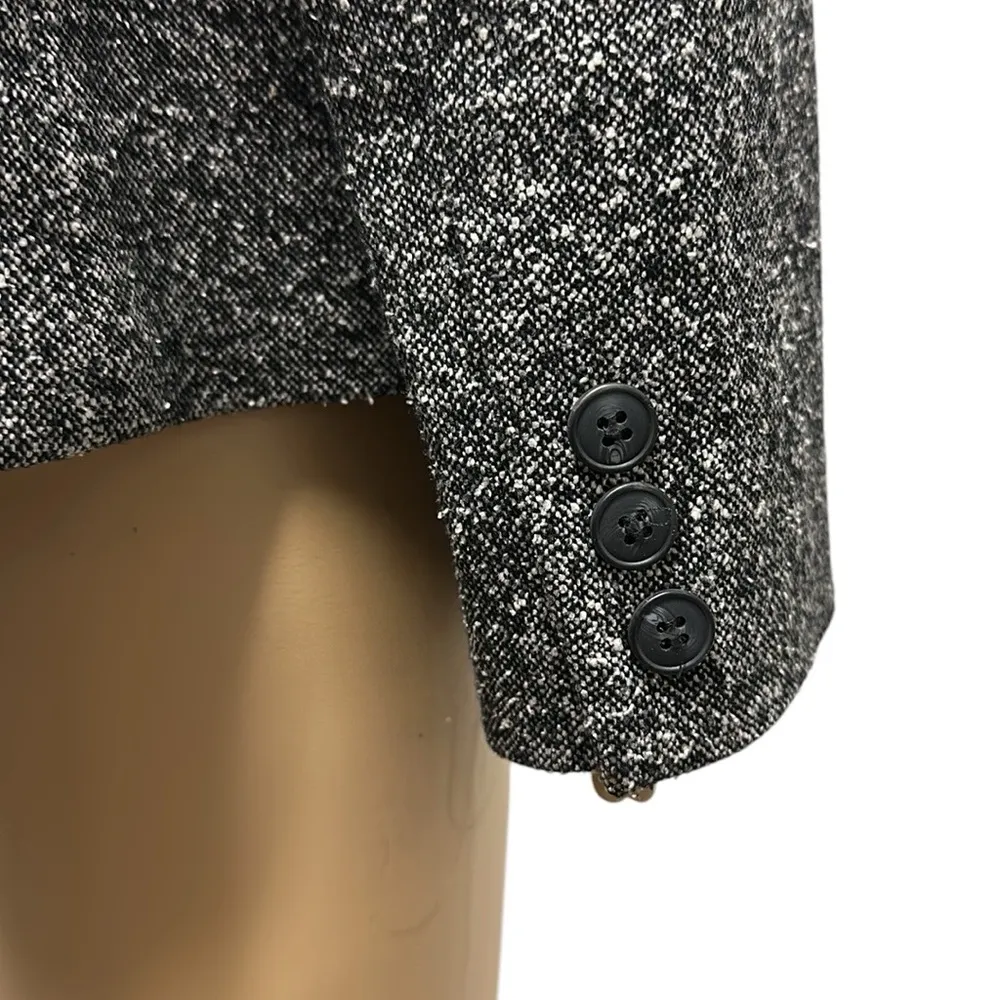 Valerie Stevens Tweed Silk and Wool Blend Gray Tweed 3 Button Blazer Jacket 10 - Image 5