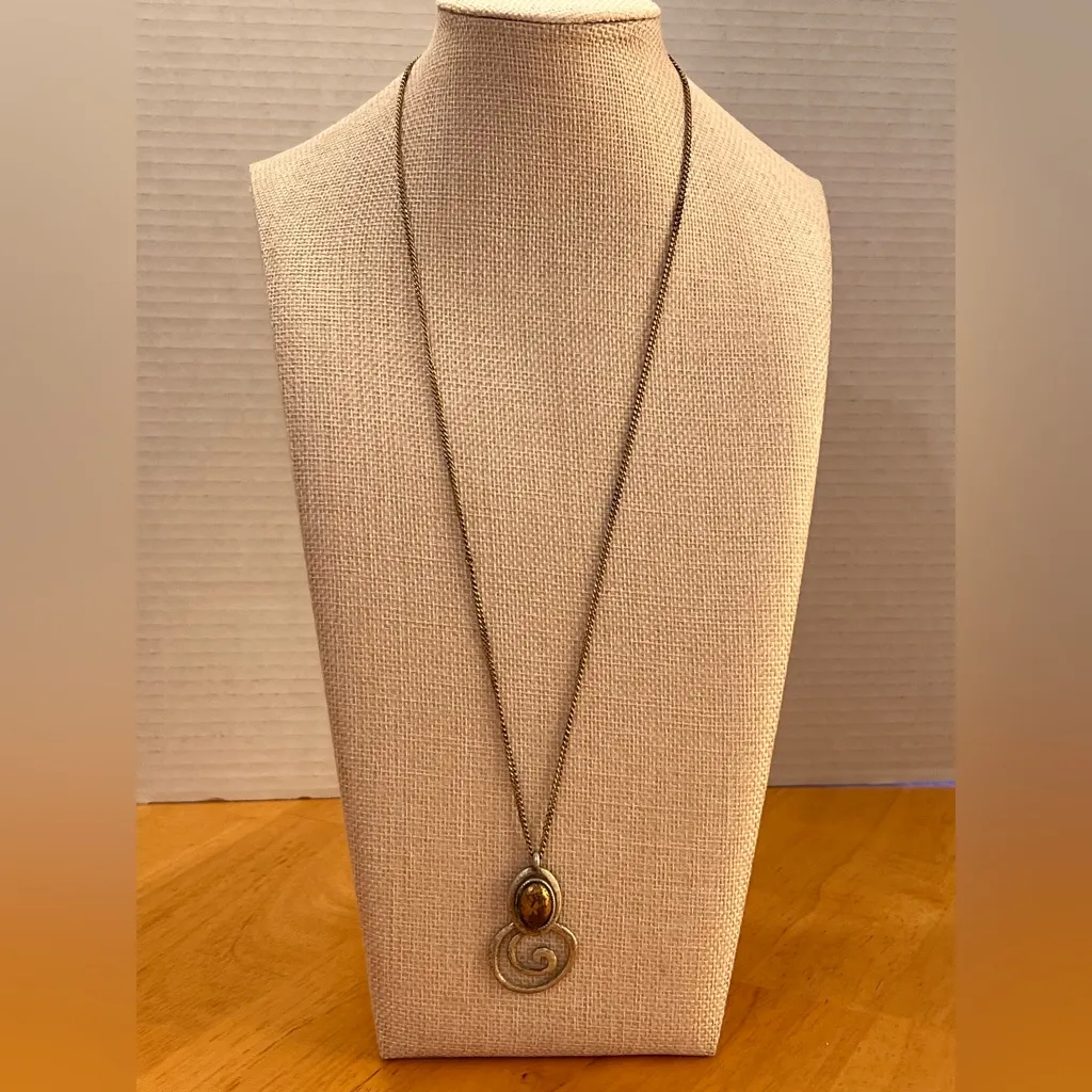 Chico's Silver Goldtone Swirl Pendant Necklace - Image 3