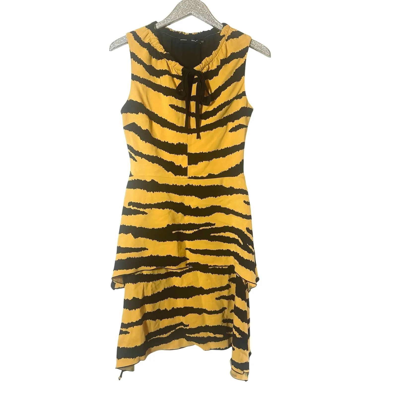 Proenza Schouler Tiger Print Tiered Crepe Dress - Image 2