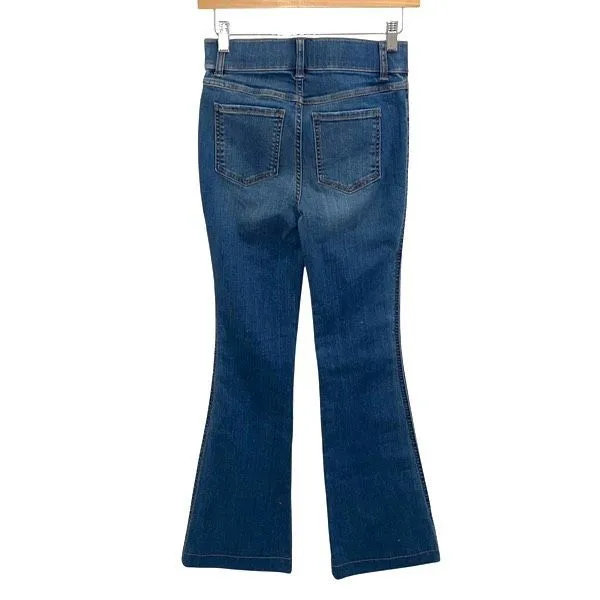 SPANX Womens Whiskered Pull On  Stretch Bootcut Flare‎ Jeans Blue Size XS - Image 3