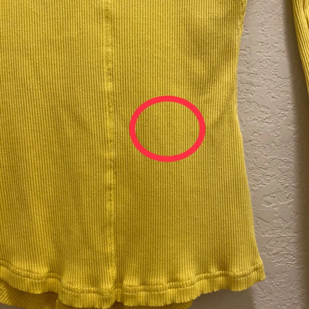Anthropologie Postcard Yellow Ribbed Long Sleeve Tee Size XS - Image 7