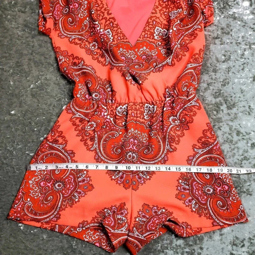 Banana Republic Orange Paisley Romper - Image 10