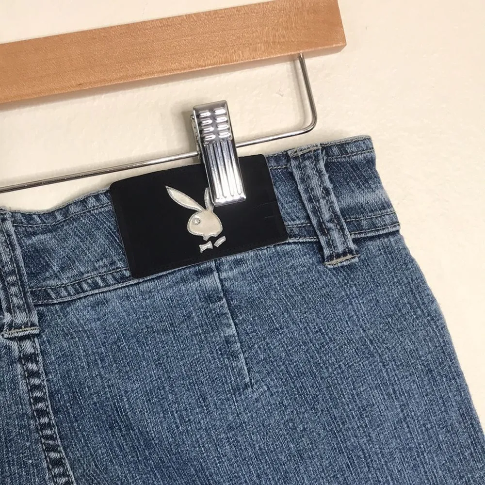 Vtg playboy 90s ladies bootcut low rise denim jeans size 5 - Image 12
