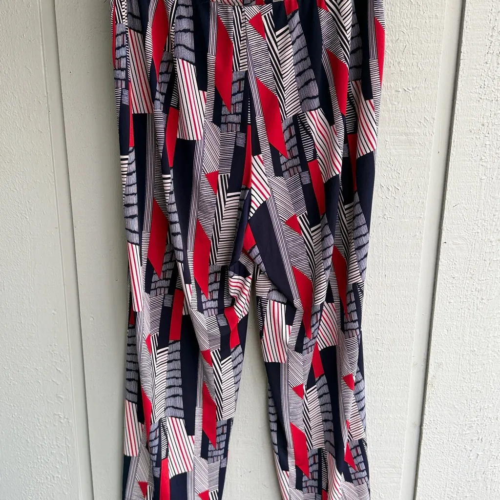 Roz & Ali Women’s 2X colorful geometric print palazzo Pants - Image 2