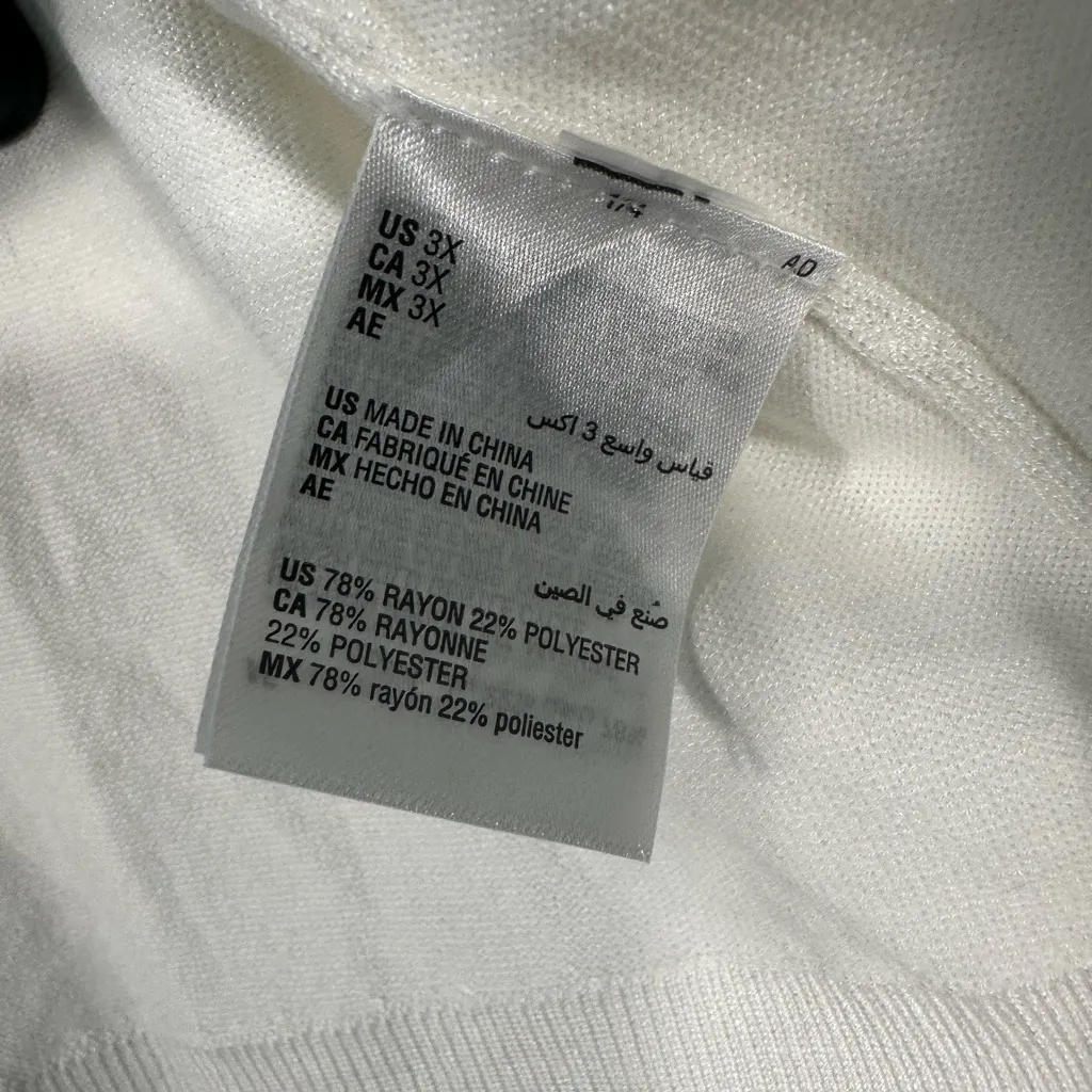 JM Collection White Bejeweled Cardigan Sweater Size 3X NWT - Image 6