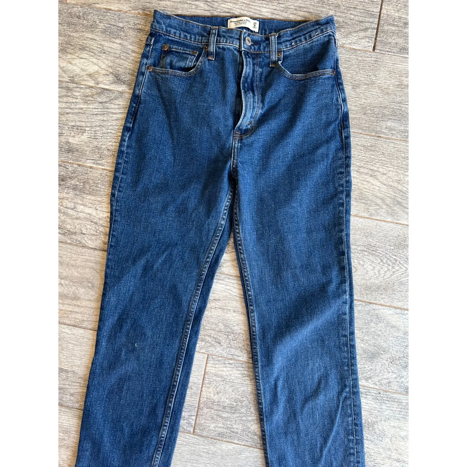Abercrombie‎ and Fitch The Ankle Straight Jeans size 28 6 Ultra High Rise Denim - Image 6