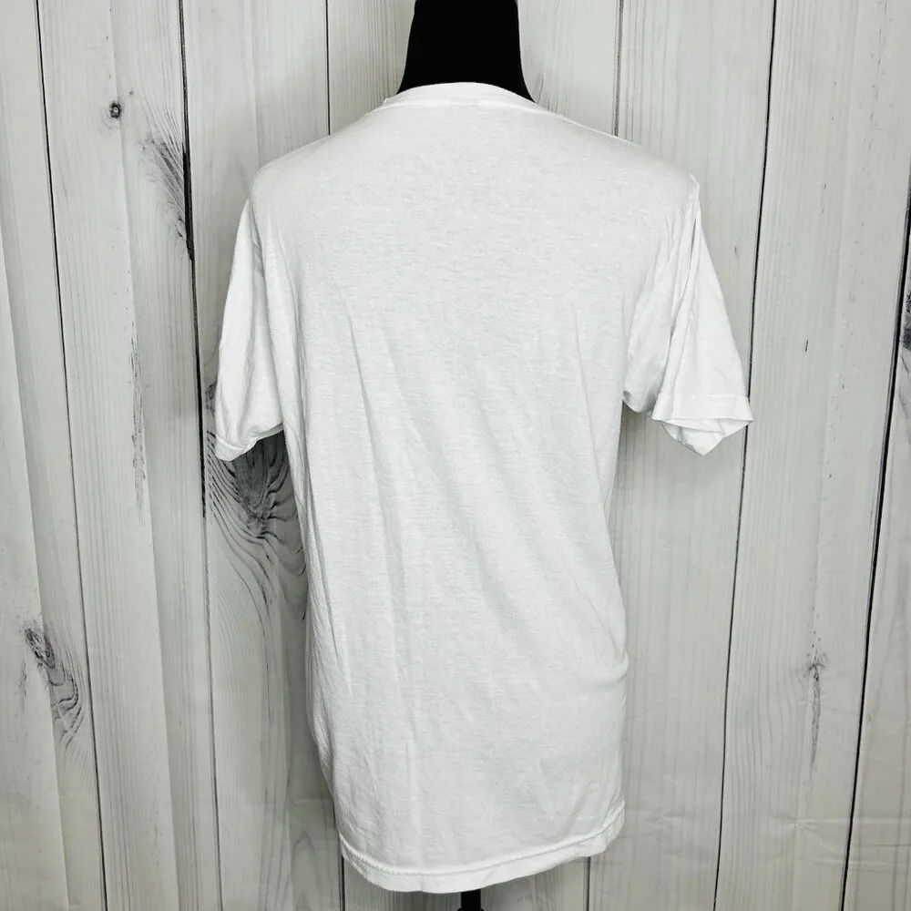 Billie Eilish Bling Graphic T-Shirt Women Size M White Short Sleeve - Image 8