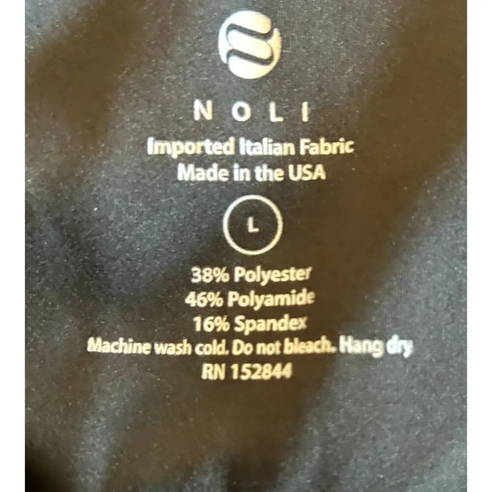 Noli Blk Womens Athletic Workout/Yoga Cropped Leggings w/ Wte‎ Side Stripes Sz L - Image 7