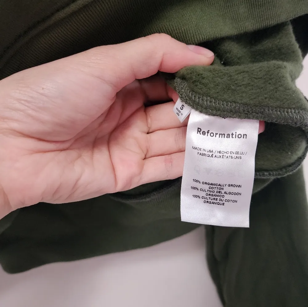 Reformation green henley style sweater - Image 2