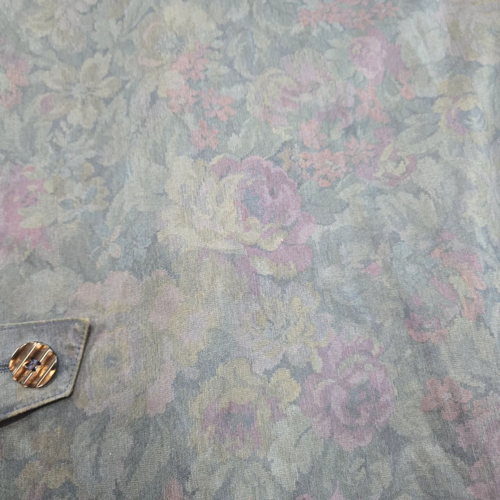 1980s London Fog Floral Water Resistant Wool Lined Transitional Trench Coat 12P - Image 13