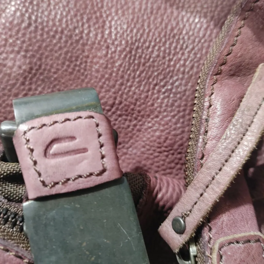 Diesel Vintage Leather Handbag Tote Purse Heavy Hardware Burgundy Leather India - Image 8