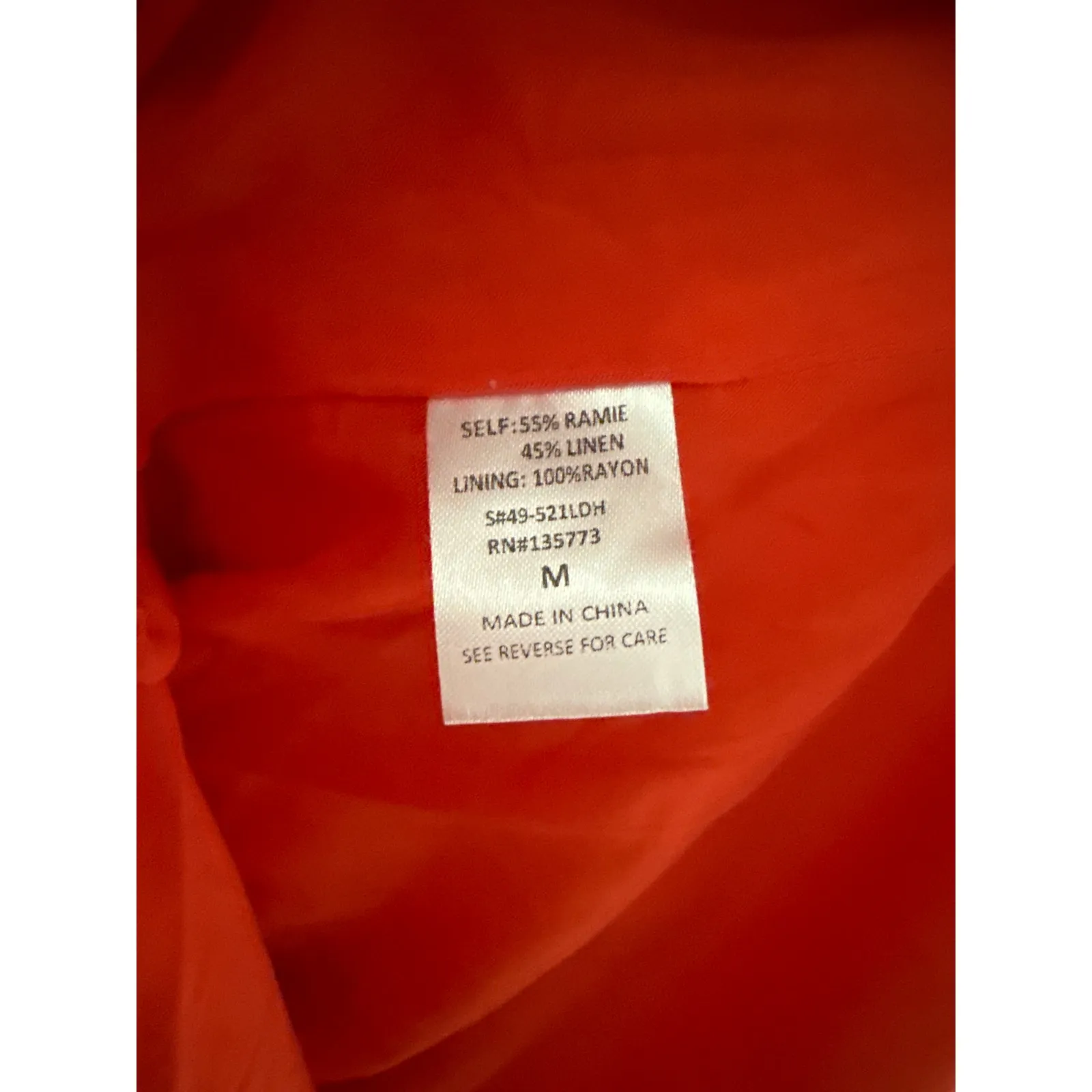 Karlie Linen-Blend Tiered Babydoll Dress Ruffle Hem in‎ Spicy Cajun Size Medium - Image 8