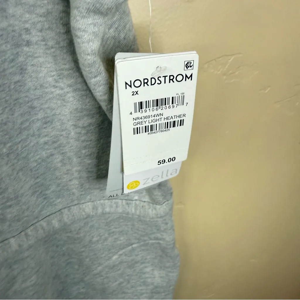 NWT Zella Dress Women's 2X Heather Gray Drawstring Waist Sleeveless Sweatshirt‎ - Image 6