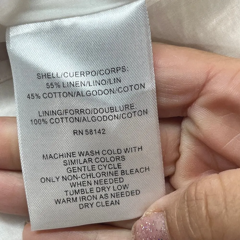 Gal Meets Glam Women's Linen Cotton Floral Block Print Della Shirt Dress Size 12 - Image 5