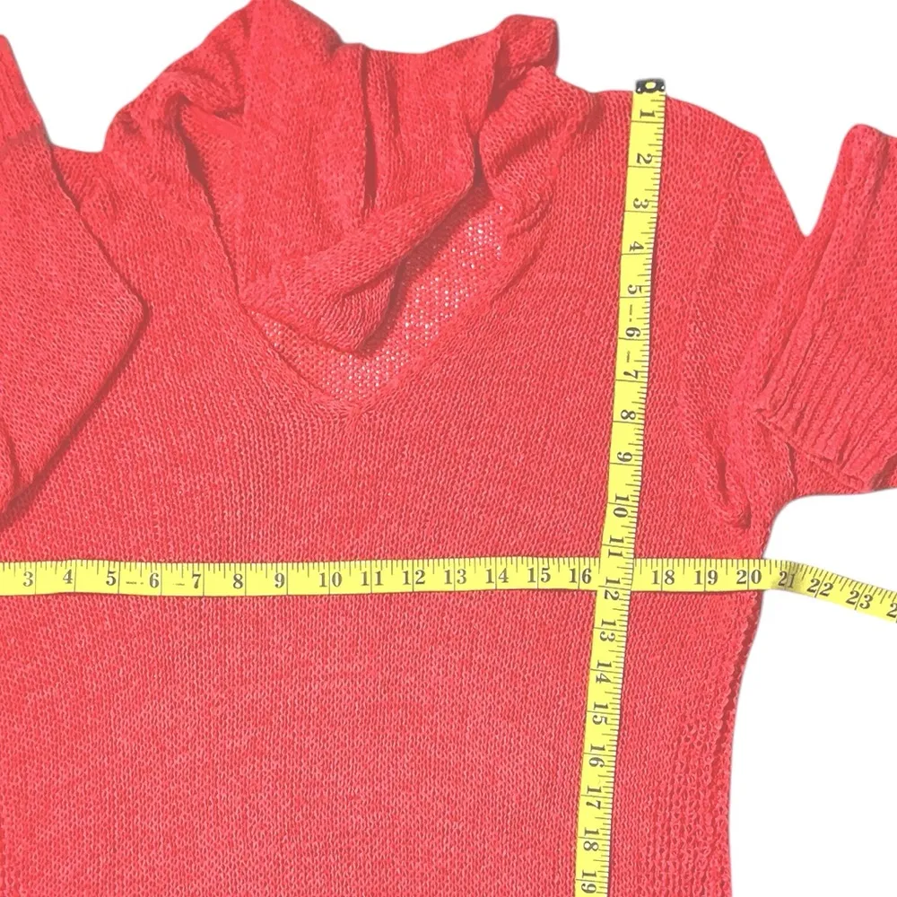 Sonoma Hoodie Sweater Loose Knit Long Peach Coral Peach Pink Womens XL - Image 9