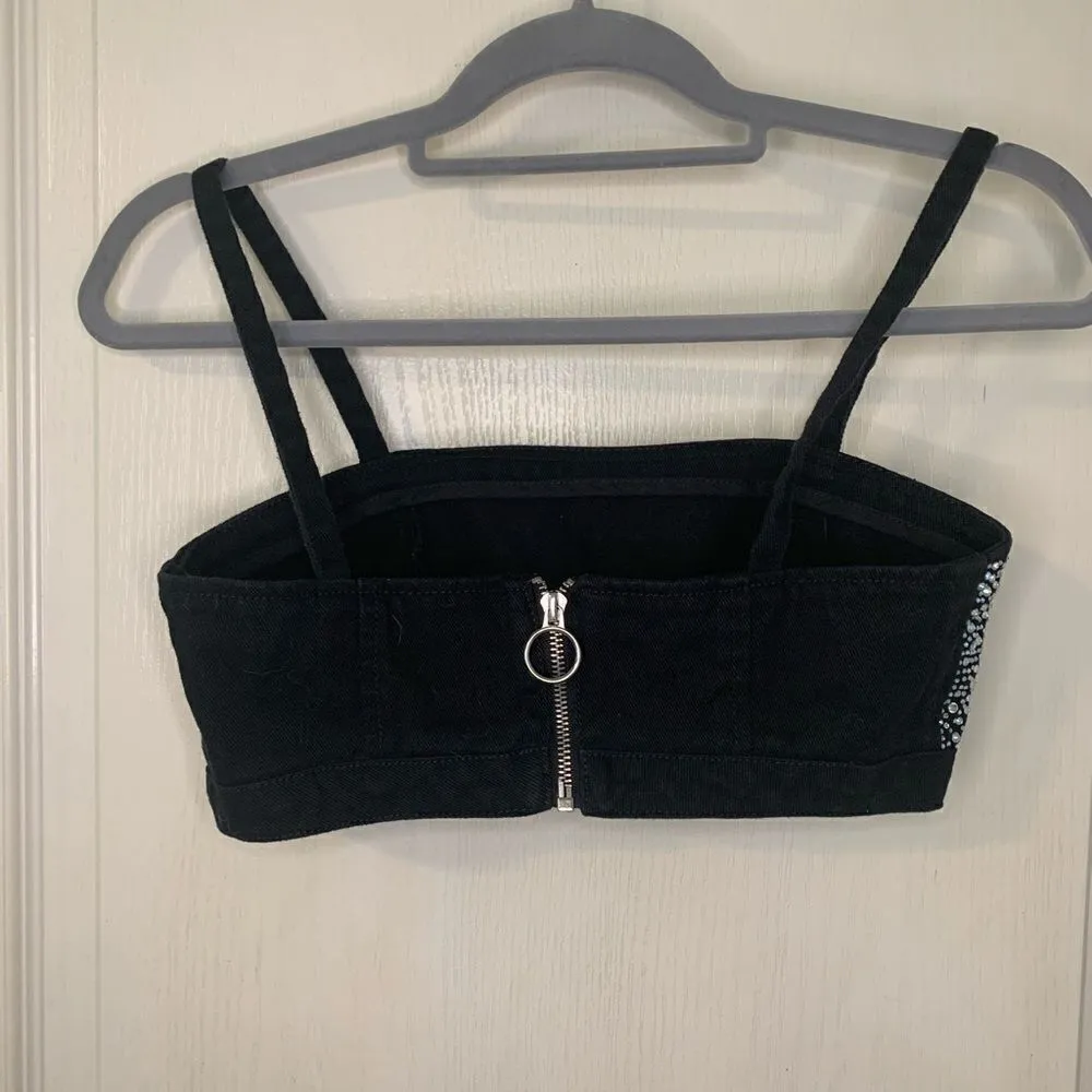 Jewel like black studded bra top size 1‎ - Image 3