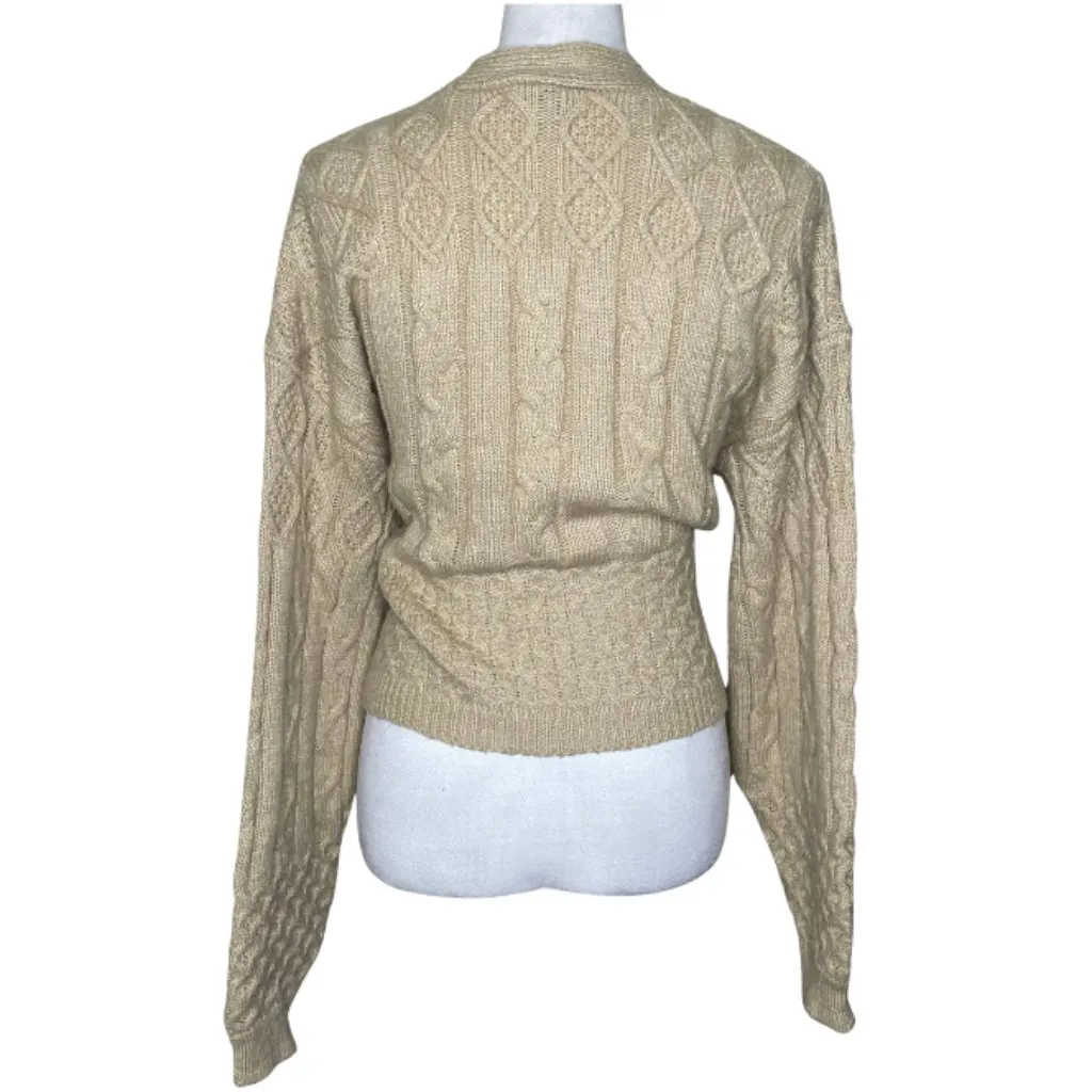 And Now This Women's Tan Silver Embellished Long Sleeve Sweater Cardigan XS - Image 5