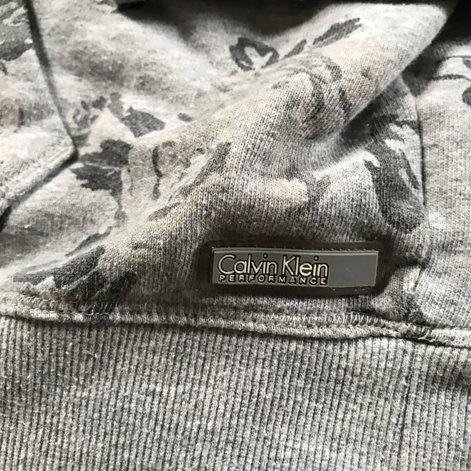 Calvin Klein Performance Gray Floral Size Medium Pullover Hoodie - Image 6