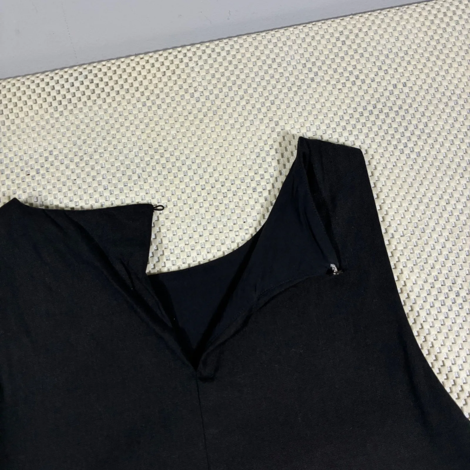 Theory Black Sleeveless Linen Blend Top‎ Blouse Tank Relaxed Fit Women's Size L - Image 3